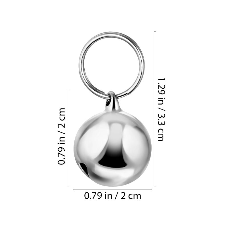 UKCOCO Dog Collar Bell : 6Pcs 16MM Metal Pet Collar Bells with Key Ring for Small Dogs Cats, Clear Sound (Silver) - Image 3